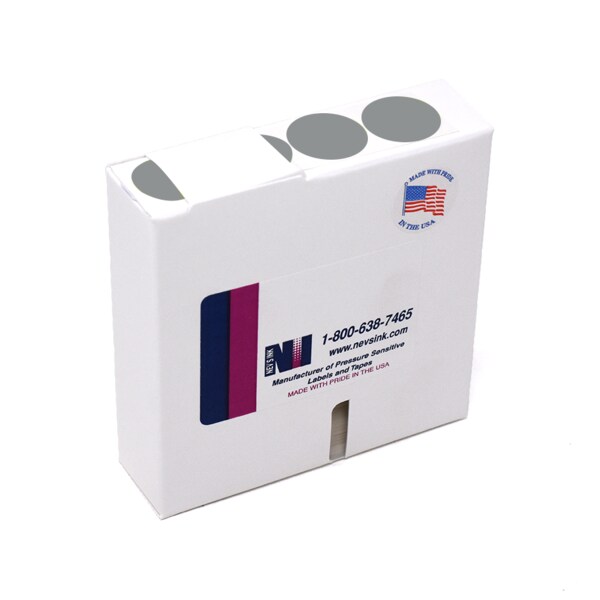 1" Color Coding Dots Silver - Roll Form